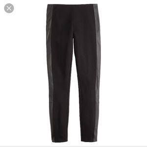 J. Crew Pixie Pant with Tuxedo Leather Stripe